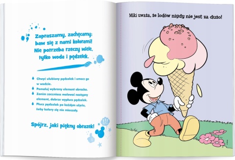 Myszka Mickey Miki kolorowanka wodna maluj wodą