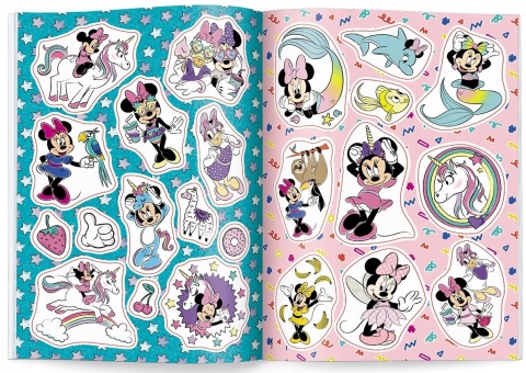 Myszka Minnie Naklejam i koloruję kolorowanka naklejki