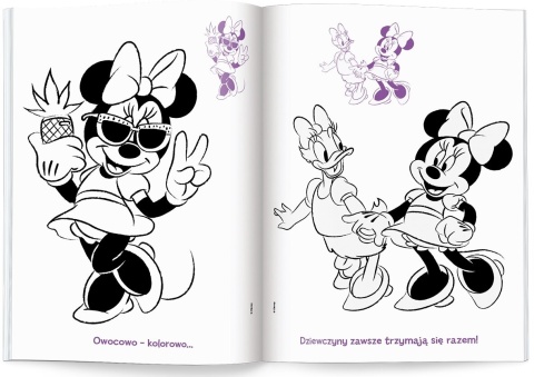 Myszka Minnie Naklejam i koloruję kolorowanka naklejki