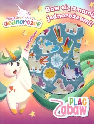 Naklejki puffy Baw się z nami jednorożcami ! Unicorn. Gry rebusy zadania