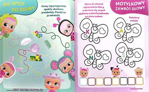 Plac zabaw. Jesteśmy przyjaciółmi Cry Babies szlaczki rebusy zadania naklejki puffy