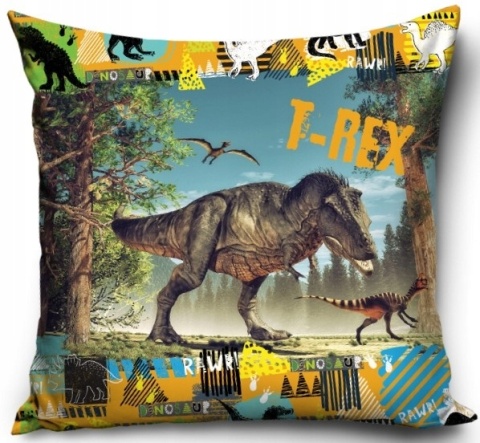 Poszewka na poduszkę DINOZAURY T-REX 40x40