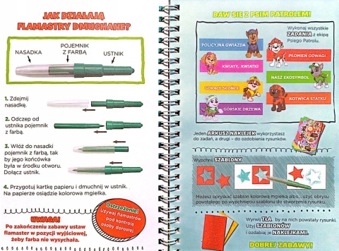Psi Patrol Pieski z patrolu. kolorowanka naklejki szablony flamastry dmuchane