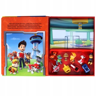 Psi patrol książka + figurki piesków 10 szt +mata