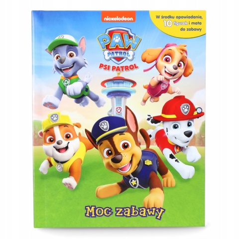 Psi patrol książka + figurki piesków 10 szt +mata