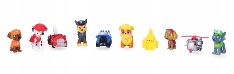 Psi patrol książka + figurki piesków 10 szt +mata