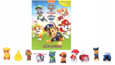 Psi patrol książka + figurki piesków 10 szt +mata