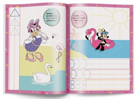 Rysujemy Szlaczki Myszka Minnie syrenka + flamaster wymazywalny