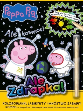 Świnka Peppa Ale zdrapka ! Ale kosmos wydrapywanka kolorowanki labirynty