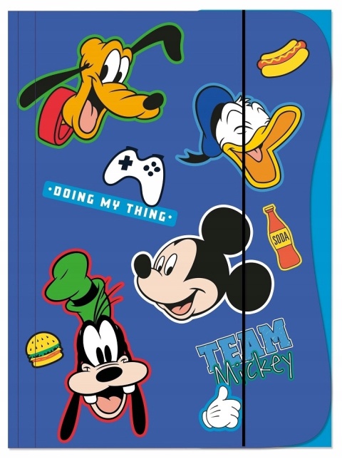 Teczka z gumką A4 na dokumenty rysunki Myszka Miki Mickey Donald Goofy