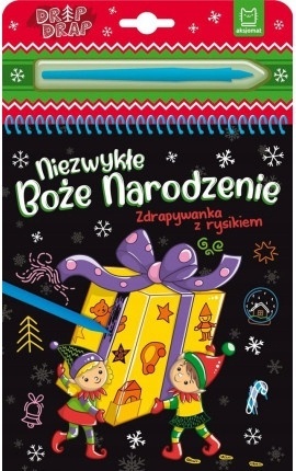 Wydrapywanka zdrapywanka z rysikiem Magiczne Boże Narodzenie Mikołaj elfy