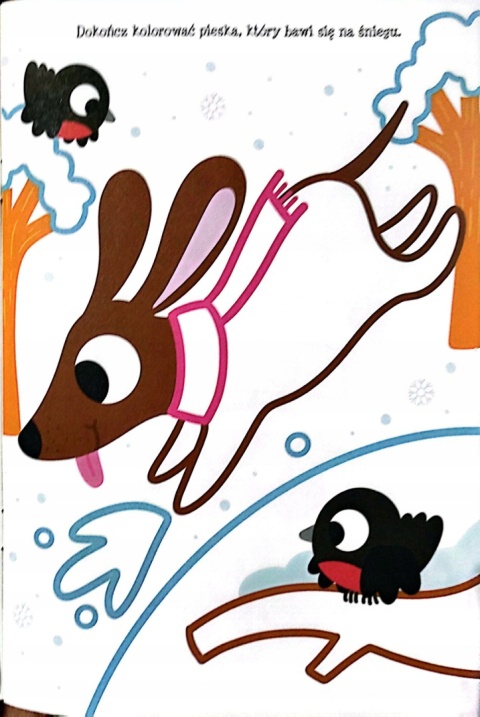 Zima malucha Mikołajkowe kolorowanie kolorowy kontur naklejki A5