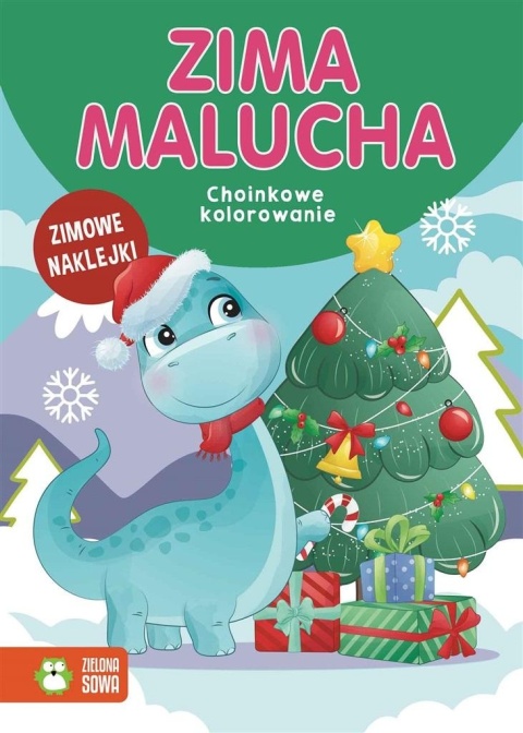 Zima malucha choinkowe kolorowanie kolorowy kontur naklejki A5