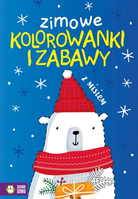 Zimowe kolorowanki i zabawy z misiem naklejki