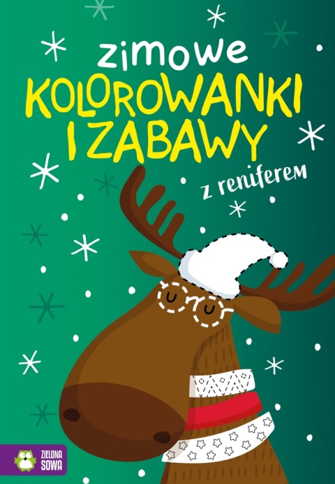 Zimowe kolorowanki i zabawy z reniferem naklejki