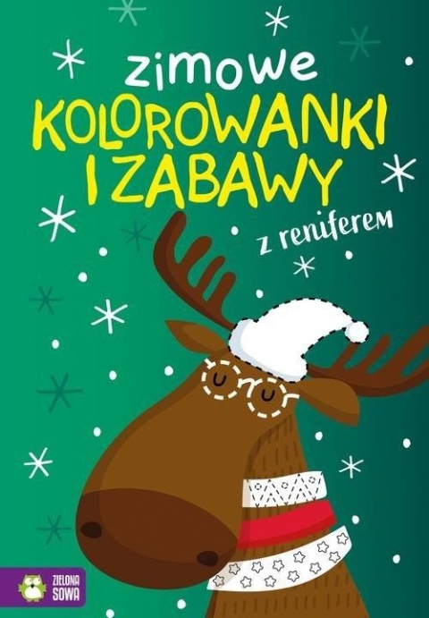 Zimowe kolorowanki i zabawy z reniferem naklejki