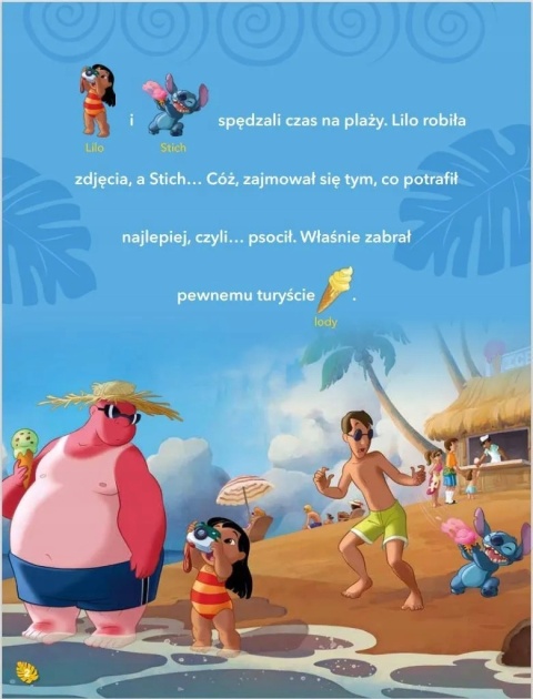 Bajkowe tatuaże Stich Złap falę! ilustrowana historyjka Lilo i Stitch