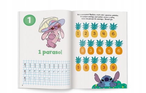 Disney Uczy Cyfry Lilo i Stitch ćwiczenia z naklejkami Stich 5 lat