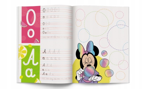Disney Uczy Kaligrafia Myszka Minnie z naklejkami wiek 6+