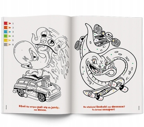 Hot Wheels Kolorowanka według kodu auta naklejki