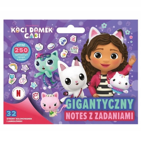 KOCI DOMEK GABI gigantyczny notes za zadaniami kolorowanka naklejki