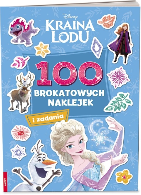 KRAINA LODU 100 brokatowych naklejek i zadania rebusy