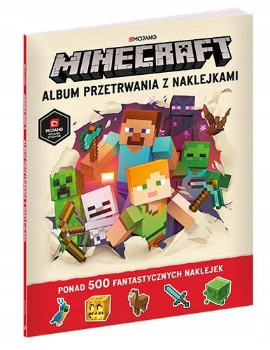 MINECRAFT album przetrwania z naklejkami ponad 500 naklejek