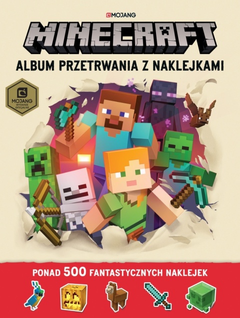 MINECRAFT album przetrwania z naklejkami ponad 500 naklejek