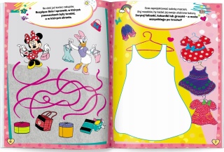 Myszka Minnie 100 brokatowych naklejek i zadania rebusy
