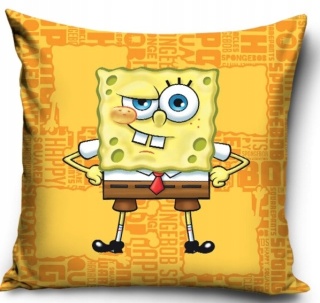 Poszewka jasiek SPONGEBOB KANCIASTOPORTY żółta velvet 40x40