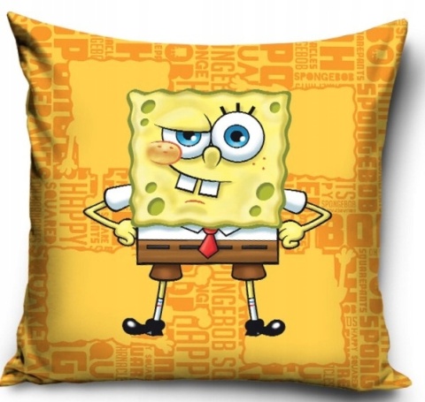 Poszewka jasiek SPONGEBOB KANCIASTOPORTY żółta velvet 40x40