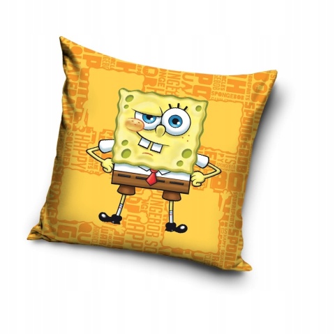 Poszewka jasiek SPONGEBOB KANCIASTOPORTY żółta velvet 40x40