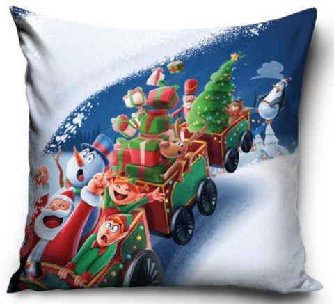 Poszewka na poduszkę 40x40 jasiek świąteczna Mikołaj na saniach elf renifer