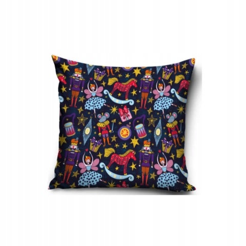 Poszewka na poduszkę 40x40 jasiek świąteczna granatowa zabawki ozdoby