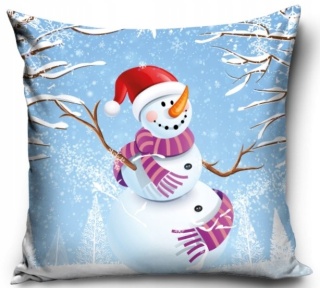 Poszewka na poduszkę 40x40 jasiek świąteczna zima bałwan bałwanek