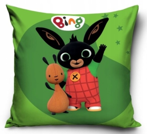 Poszewka na poduszkę jasiek KRÓLIK BING FLOP ZIELONA velvet 40x40