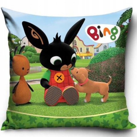 Poszewka na poduszkę jasiek KRÓLIK BING FLOP z pieskiem 40x40