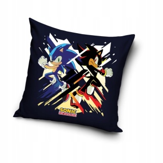 Poszewka na poduszkę jasiek jeż SONIC czarna velvet 40x40