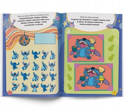 STICH 100 brokatowych naklejek i zadania STITCH