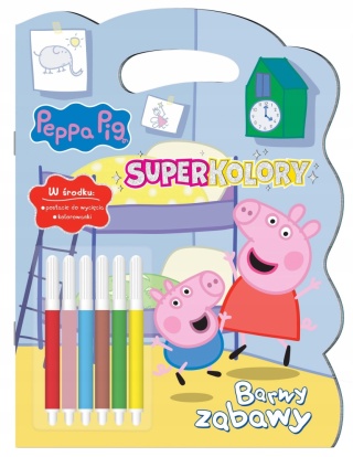 SUPERKOLORY Barwy zabawy kolorowanka + mini flamastry świnka Peppa