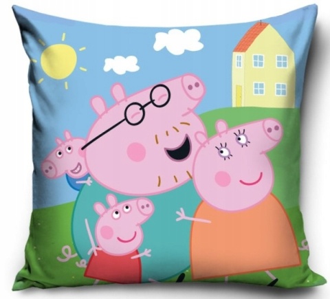 ŚWINKA PEPPA rodzina poszewka na poduszkę jasiek 40x40 welurowa VELVET