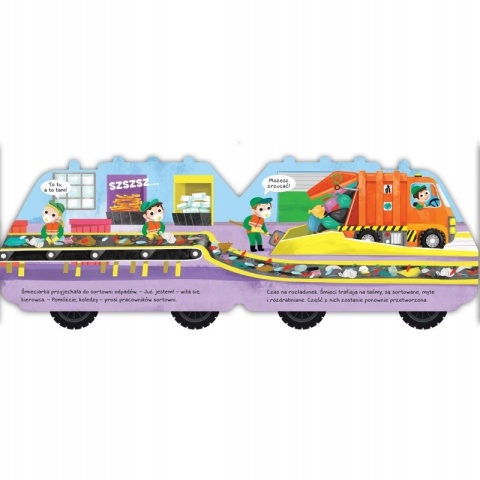 Śmieciarka Świat na kółkach. książeczka sztywnokartonowa auto z kołami