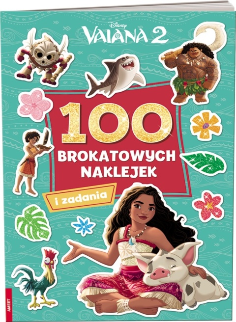 VAIANA 2 100 brokatowych naklejek i zadania rebusy labirynty