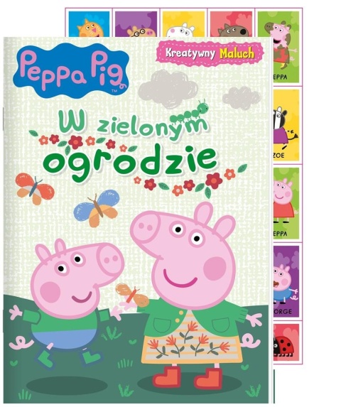 W zielonym ogrodzie rebusy kolorowanka naklejki kreatywny maluch Peppa