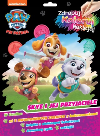 Wydrapywanka + rysik dwustronne zdrapki z kolorowanką PSI PATROL SKYE