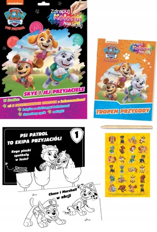 Wydrapywanka + rysik dwustronne zdrapki z kolorowanką PSI PATROL SKYE