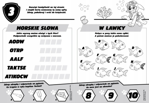 Wydrapywanka + rysik dwustronne zdrapki z kolorowanką PSI PATROL SKYE