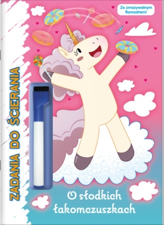 Zadania do ścierania Jednorożce + flamaster wymazywalny