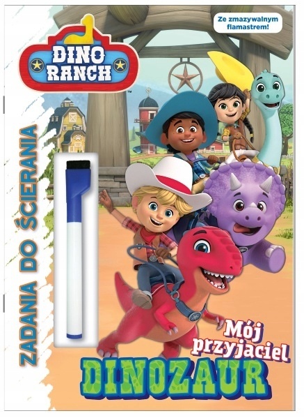 Zadania do ścierania Przyjaciel dinozaur + flamaster wymazywalny Dino Ranch