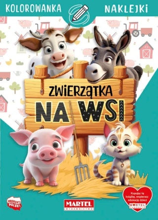 Zwierzątka na wsi kolorowanka z naklejkami